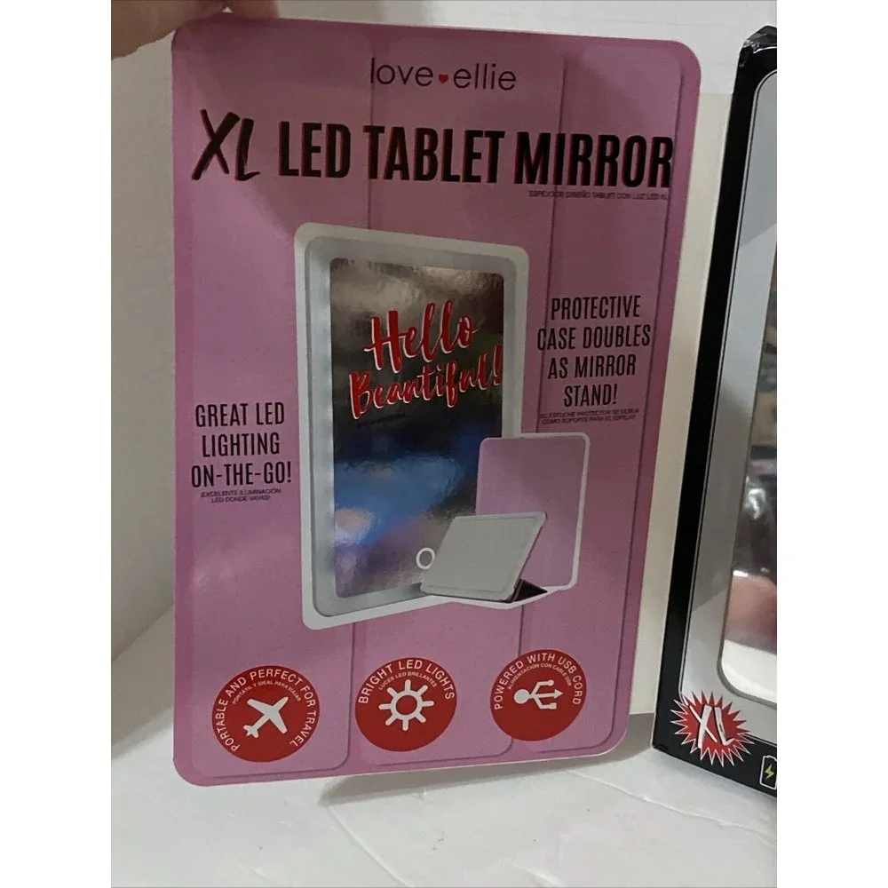 Love Ellie's Megan XL LED Tablet Mirror With Dimmable Lights & Micro USB Cord A8